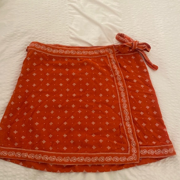 Free People Red A-Line Skirt - Picture 7 of 11